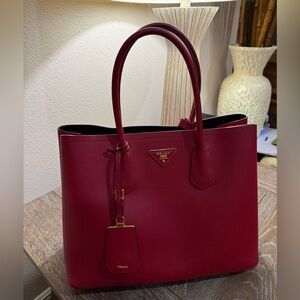 Prada Crimson red Leather tote bag!!!